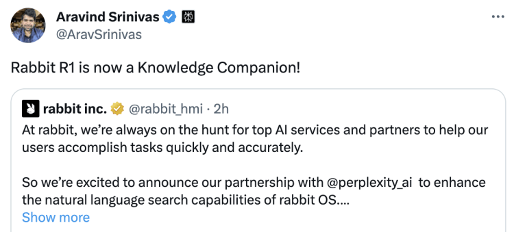 Perplexity X rabbit，最近爆火的两家AI公司忽然联手，买r1送免费perplexity pro，这把真值了！
