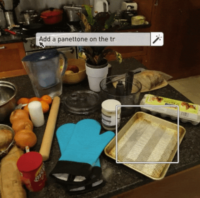 画个框、输入文字，面包即刻出现：AI开始在3D场景「无中生有」了